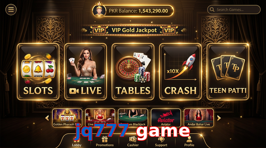Main screen of Jq777 Game casino page for PK players